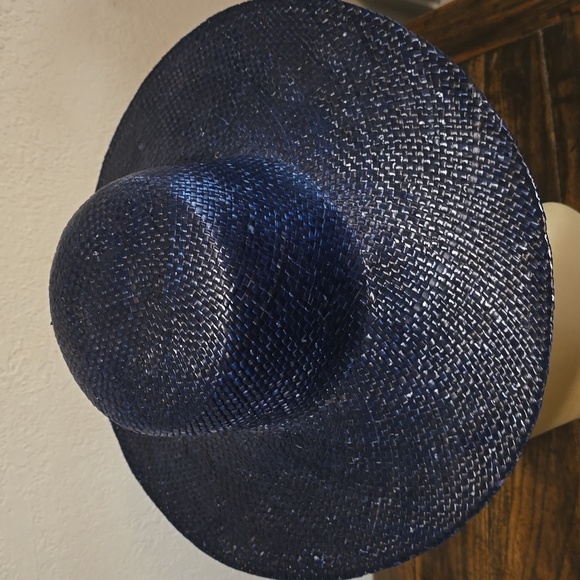 Vintage Midnight Blue Straw Hat - Picture 5 of 11